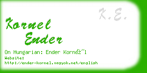 kornel ender business card